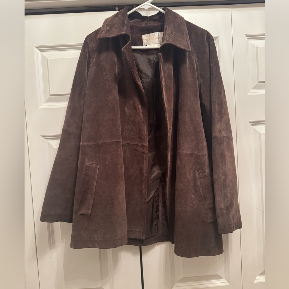 Brown Suede Trench Coat